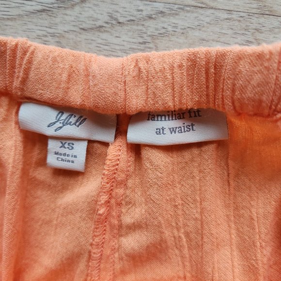 Vintage J.Jill Crinkle Familiar Fit at Waist Pull-On Wide Leg Pants Orange - Picture 5 of 7
